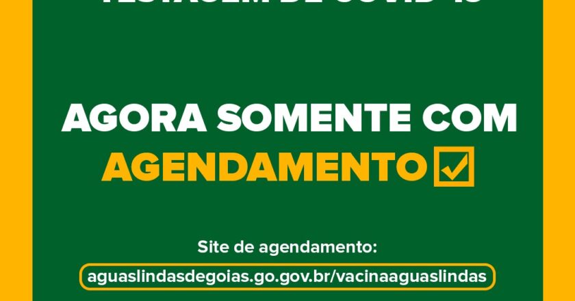 Prefeitura de Águas Lindas disponibiliza link para o agendamento de testagem para COVID-19