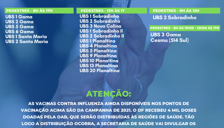 Saúde recebe 4 mil doses de vacinas contra influenza
