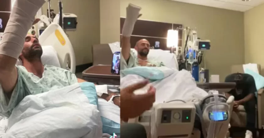 Missionário lutando contra uma doença adora a Deus no leito do hospital