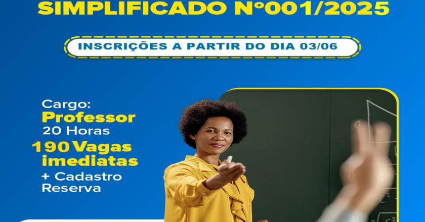 Águas Lindas de Goiás abre Processo Seletivo Simplificado para contratação temporária na Rede Municipal de Ensino.