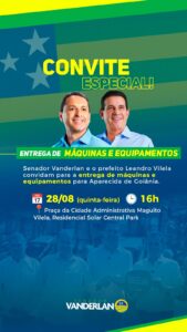 Vanderlan amplia investimentos em máquinas e equipamentos para municípios goianos, agora em Aparecida de Goiânia