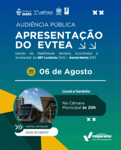 Valparaíso sedia audiência pública sobre BRT que pode transformar a mobilidade entre Goiás e o Distrito Federal